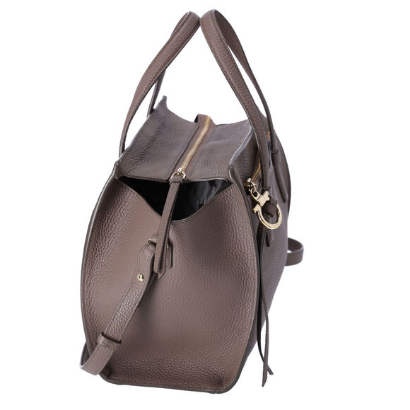 Salvatore Ferragamo Amy Handbag Gray Beige Leather Small Crossbody - Picture 2 of 8